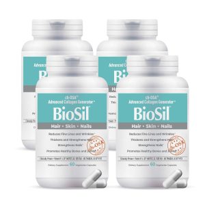 BioSil – Único Generador Avanzado de Colágeno con ch-OSA 60 cápsulas | Pack x 4